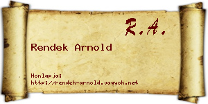 Rendek Arnold névjegykártya
