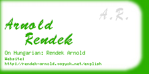 arnold rendek business card